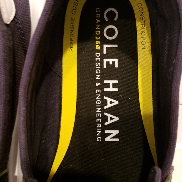 Men’s Cole Haan GRAND360 Rally Blue Canvas Penny Loafers Size 9M (C34726) EUC - Picture 3 of 9